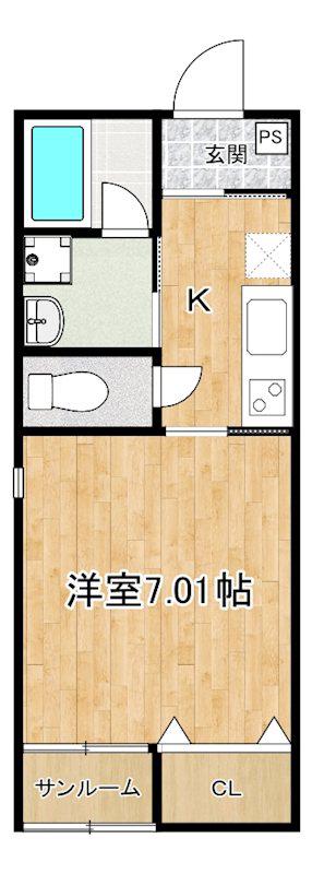 レジーナ(1K/1階)の間取り写真