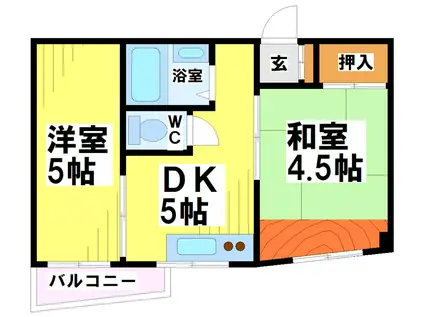 エランドール藤橋(2DK/3階)の間取り写真