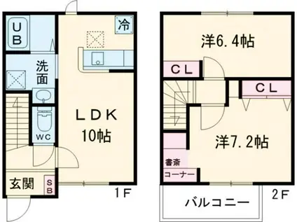 PIN TAIL 五岳  B(2LDK/1階)の間取り写真