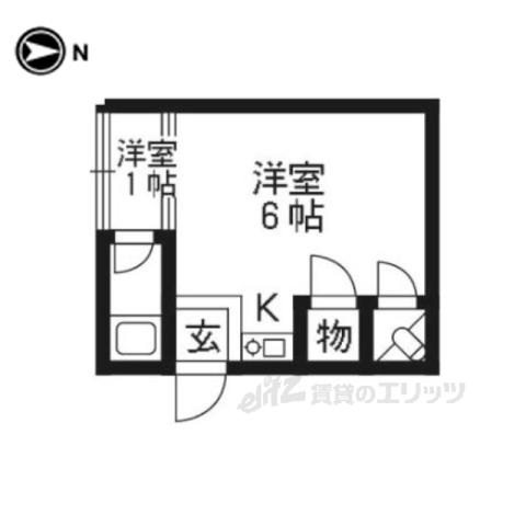白川ハイツ(ワンルーム/2階)の間取り写真