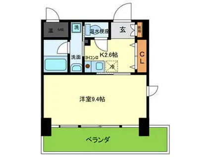 ラ・コピエ南塚口(1K/4階)の間取り写真