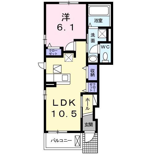 DKグランステージ I(1LDK/1階)の間取り写真