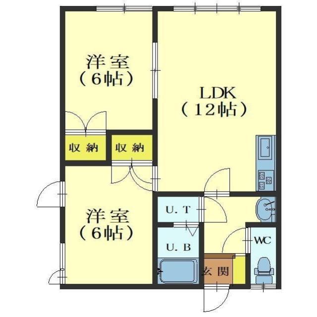 R・Kマンション山の手(2LDK/2階)の間取り写真