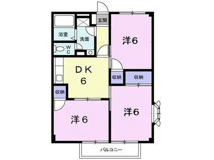 メゾン遊(3DK/2階)の間取り写真