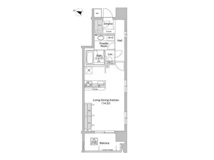 コンフォリア神田神保町(ワンルーム/9階)の間取り写真