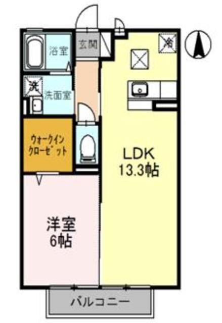 フォルトゥーナ(1LDK/2階)の間取り写真