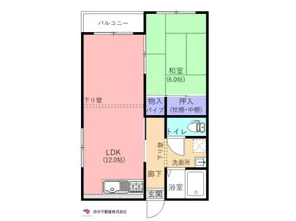 ハイツさくら(1LDK/2階)の間取り写真