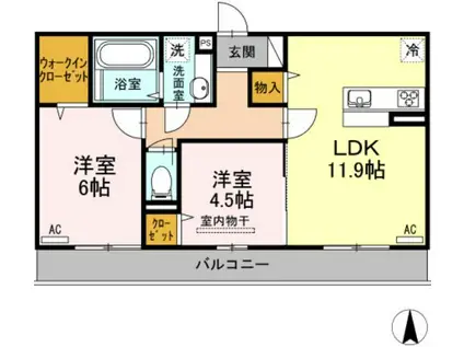 ヴィレッタ(2LDK/3階)の間取り写真