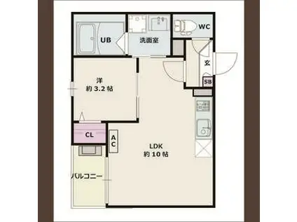 JACK KOMOTOHOMMACHI I(1LDK/2階)の間取り写真