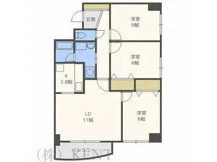 プレシード円山(3LDK/5階)の間取り写真