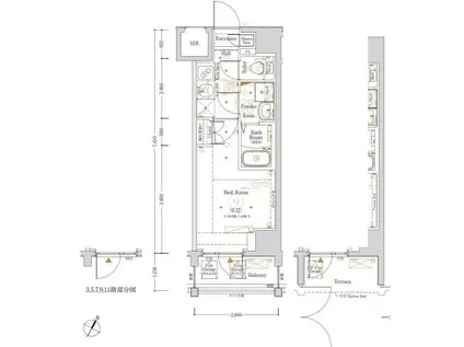 阪東橋KNOTS(1K/8階)の間取り写真