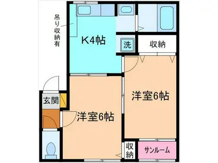 コスモトレス(2K/1階)の間取り写真