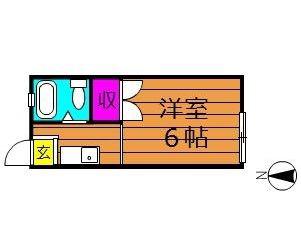 みよハイツ(1K/1階)の間取り写真