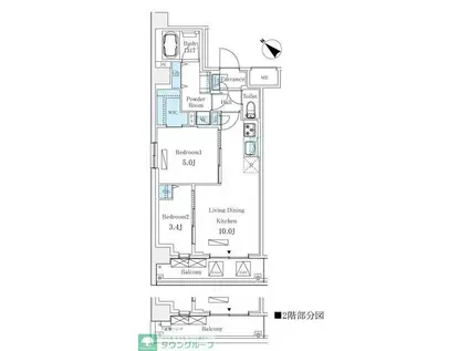 LUMICITY月島(2LDK/8階)の間取り写真