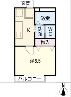 ストークハウス(1K/2階)の間取り写真