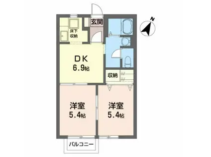 アンシャンテ豊田(2DK/1階)の間取り写真