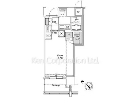 THE ROPPONGI TOKYO SUPERIOR RESIDE(ワンルーム/6階)の間取り写真