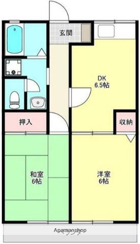 ソフィア湘南(2DK/2階)の間取り写真