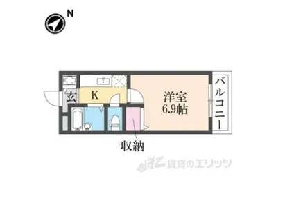 リバーサイド金岡2番館(1K/2階)の間取り写真