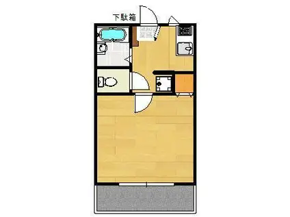 メープルコートアオヤマ(1K/2階)の間取り写真