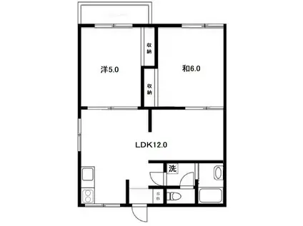 メゾンドセラヴィ(2LDK/2階)の間取り写真