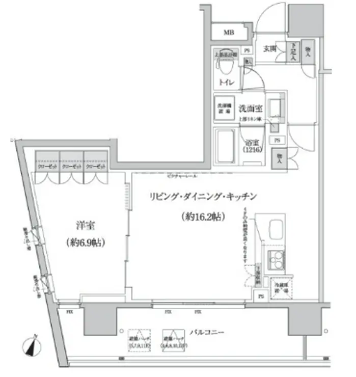 パークハビオ渋谷本町レジデンス 7階階 間取り