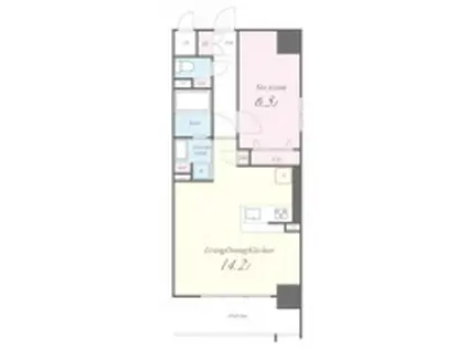 ディアコートオリヴィエ(1LDK/6階)の間取り写真