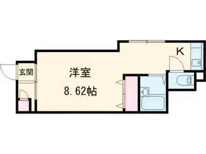 プレステージ宮脇(ワンルーム/1階)の間取り写真