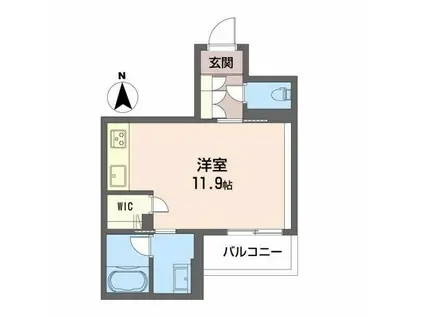 SHAMAISON新町T.H(ワンルーム/3階)の間取り写真