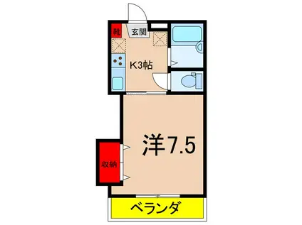 シティハイツもりた(1K/2階)の間取り写真