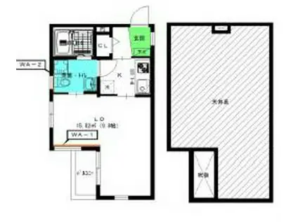 アコモ元中村(1K/2階)の間取り写真