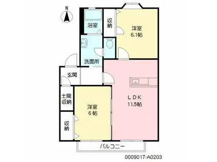 ミカコーポ I(2LDK/2階)の間取り写真