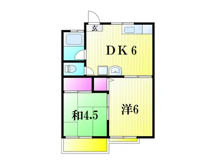 増田ハイツ(2DK/2階)の間取り写真