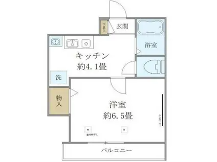 ヴィルクレールII(1K/2階)の間取り写真