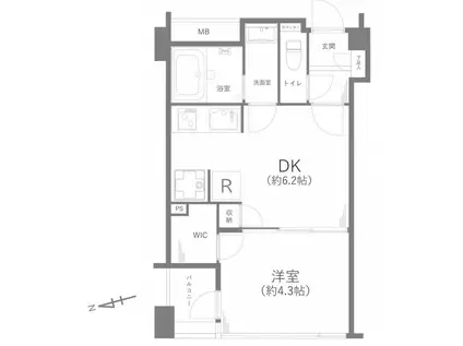 イトーピア白金ステーションプラザ(1LDK/4階)の間取り写真