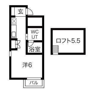 LUCEREときわ(1K/3階)の間取り写真