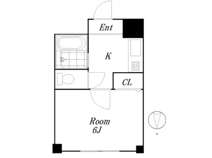 カーサ白河 CASA白河(1K/1階)の間取り写真