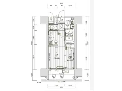 グランフォーレ久留米駅プレミア(1LDK/10階)の間取り写真