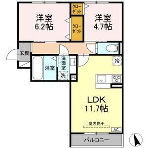 D-ROOM蘇原村雨町C棟(2LDK/3階)の間取り写真