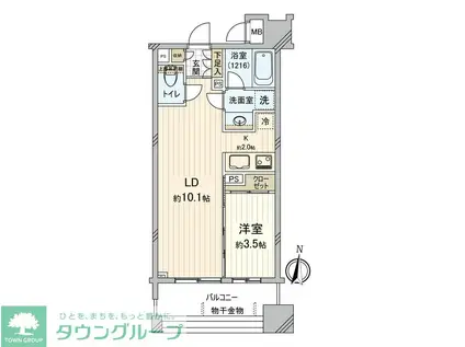 ダイナシティ西川口(1LDK/7階)の間取り写真