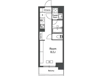 レキシントン・スクエア曙橋(ワンルーム/8階)の間取り写真