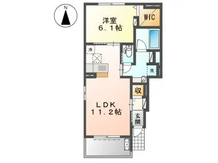 グラン プレミールII(1LDK/1階)の間取り写真