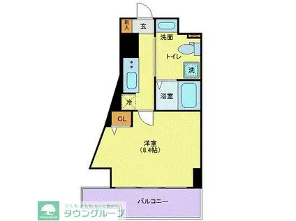 SIDEONE(1K/10階)の間取り写真