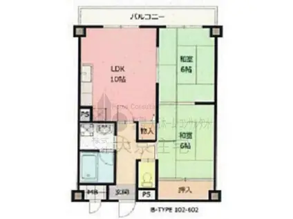 プロヴァンス青山(2LDK/4階)の間取り写真