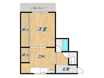 日清ビル(1DK/3階)の間取り写真