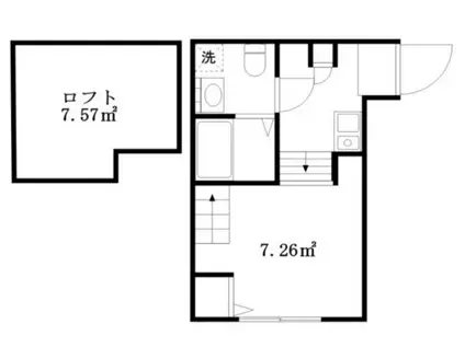 ハーモニーテラス立石(ワンルーム/2階)の間取り写真