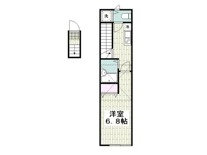 フォルトゥーナ松陰(1K/2階)の間取り写真