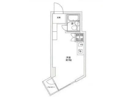 三越東中野マンション(ワンルーム/6階)の間取り写真