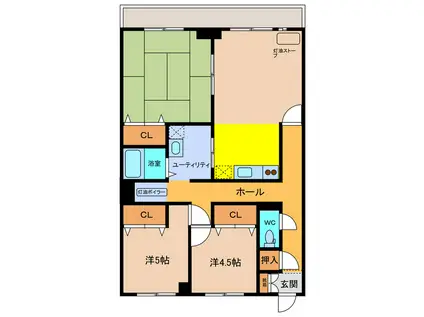 アイポート末広(3LDK/3階)の間取り写真