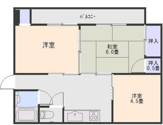 平井ビル(3DK/2階)の間取り写真